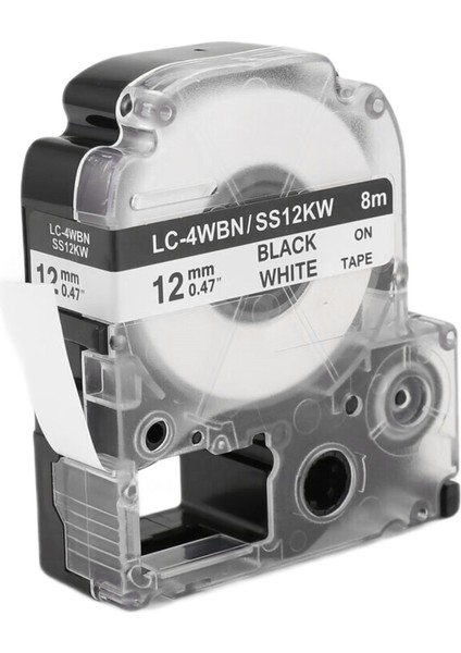 Paket Değiştirilebilir -4WBN LC-4WBN9(SS12KW) Etiket Bantları Labelworks LW300 LW400 LW500 LW700 Siyah Üzerine Beyaz 1/2 Inç x 26,2 Ayak (12 mm 8 M) (Yurt Dışından)