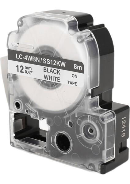 Paket Değiştirilebilir -4WBN LC-4WBN9(SS12KW) Etiket Bantları Labelworks LW300 LW400 LW500 LW700 Siyah Üzerine Beyaz 1/2 Inç x 26,2 Ayak (12 mm 8 M) (Yurt Dışından)