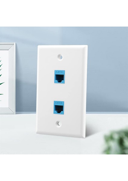 Alçak Gerilim Montaj Braketli 4x Ethernet Duvar Plakası, Tek Grup 2 Bağlantı Noktalı Cat6 Ethernet Kablosu Duvar Çıkışı (Yurt Dışından)