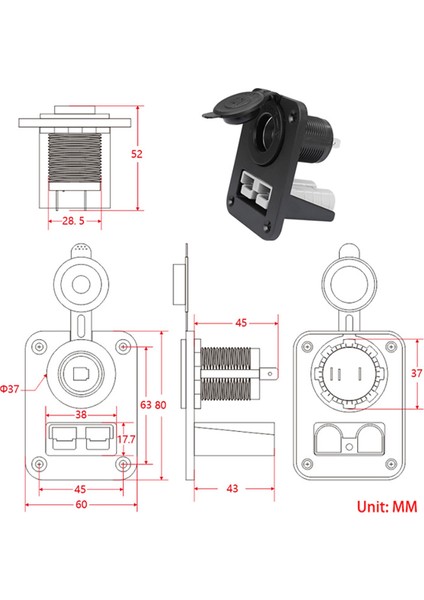 2x Gömme Montaj 50 Amp Anderson Fiş Montaj Braketi Panel Kapağı Karavan Tekne Kamyon Için Güç Soketi ile (Yurt Dışından) fırsatları
