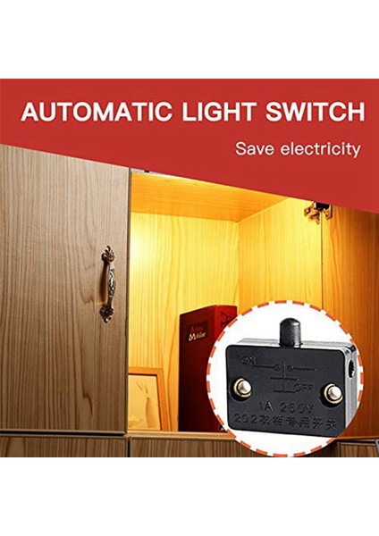 Dolap Işığı Için 24 Adet Kapı LED Anahtarı, Normalde Kapalı Dolap Elektrik Lambası Anahtarları, Dolap Kiler Dolabı Için Siyah (Yurt Dışından)