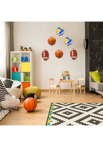 12 Paket Duvara Montaj Topu Ekran Topu Depolama Topu Raf Topu Tutucu Basketbol Futbol Voleybol Futbol (Yurt Dışından) fırsatları