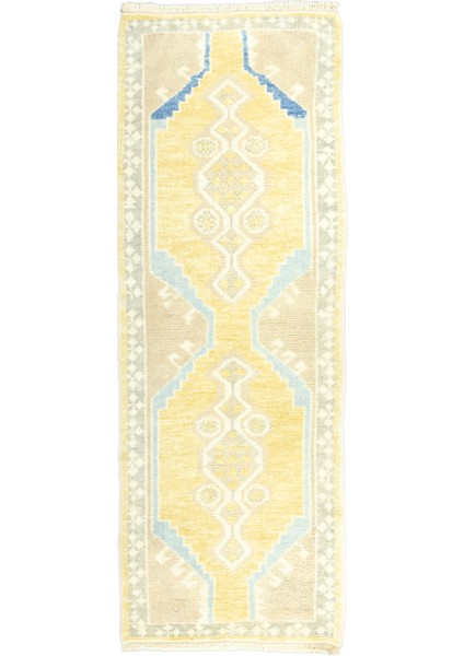 Zerbera El Dokuma Sarı Uşak Yolluk 63 x 180 cm