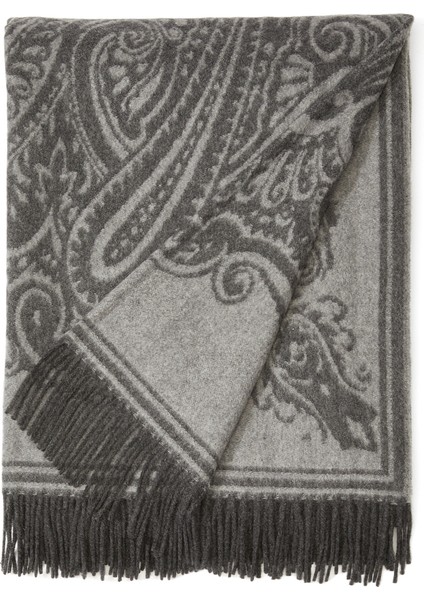 Gri Şal Desenli Throw