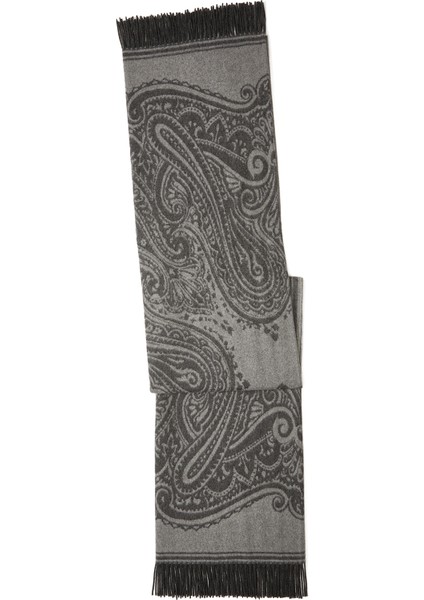 Gri Şal Desenli Throw
