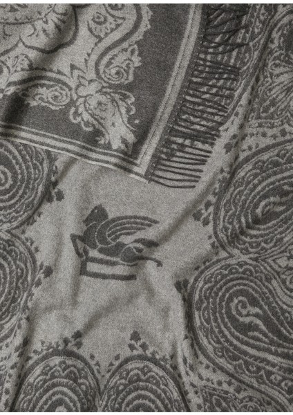 Gri Şal Desenli Throw