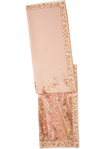 Pembe Desenli Yün Throw