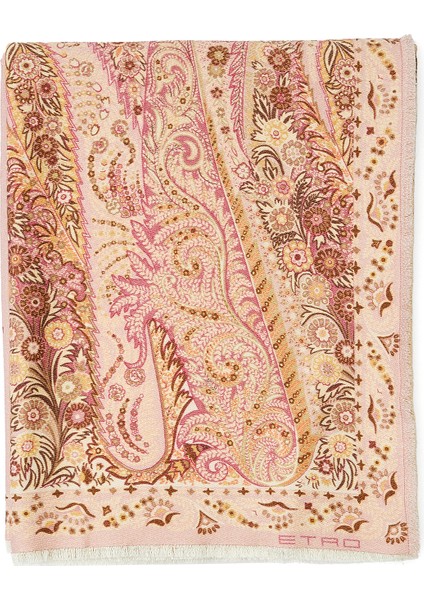 Pembe Desenli Yün Throw