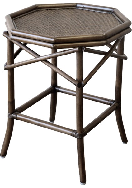 Classy Koyu Kahverengi Rattan Sehpa