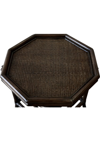 Classy Koyu Kahverengi Rattan Sehpa