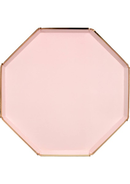 Toz Pembe Büyük Boy 8'li Kağıt Parti Tabağı