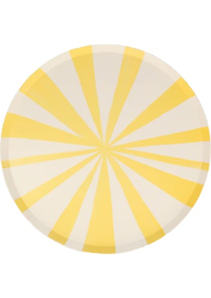 Yellow Stripe Plates Küçük Boy Sarı Çizgili 8'li Kağıt Parti Tabağı