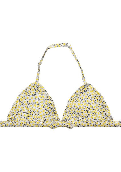 Sarı Desenli Coton Kız Çocuk Bikini Takımı