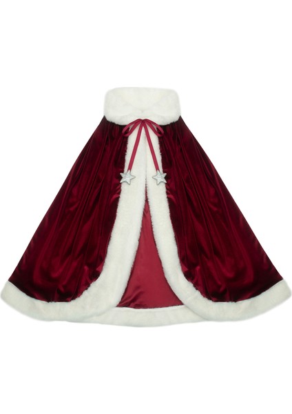 Santa Kırmızı Grogren Kurdeleli Pelerin