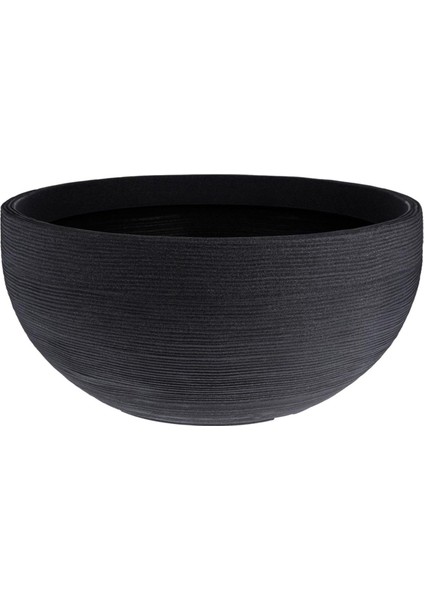 Siyah Plastik Nervürlü Saksı 58 x 27 cm
