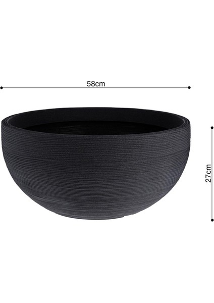 Siyah Plastik Nervürlü Saksı 58 x 27 cm fiyatları