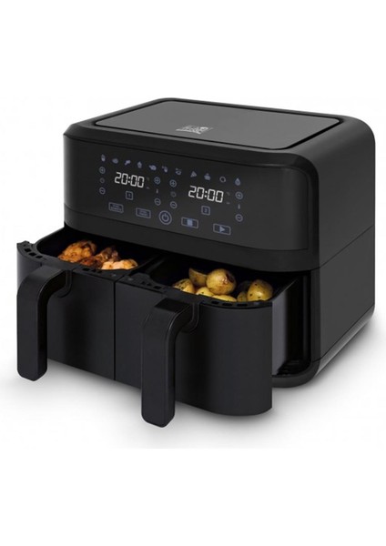 Snacktastic 8180 Duo Çift Hazneli Siyah Airfryer 2x4.5l fırsatları