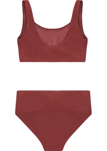 Amelia Bordo Cut Out Detaylı Havlu Dokulu Kız Çocuk Bikini Takımı fiyatları