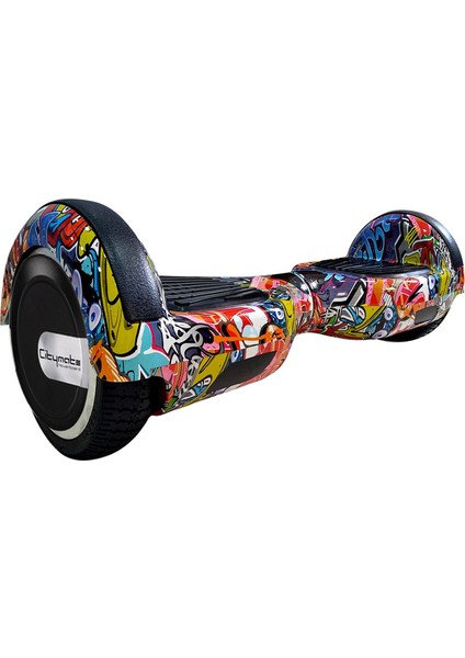 Bluetooth Hoparlörlü Akıllı Dengeli Turuncu Grafiti Desenli Hoverboard