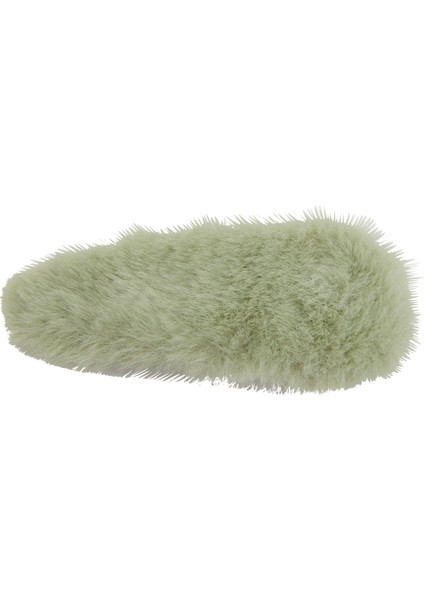 Yeşil Peluş Dokulu Kız Çocuk Toka