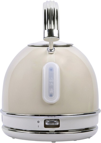 Gem Retro 1.7 Litre Vanilya Krem Rengi Yuvarlak Su Isıtıcısı