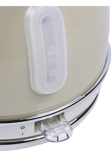 Gem Retro 1.7 Litre Vanilya Krem Rengi Yuvarlak Su Isıtıcısı