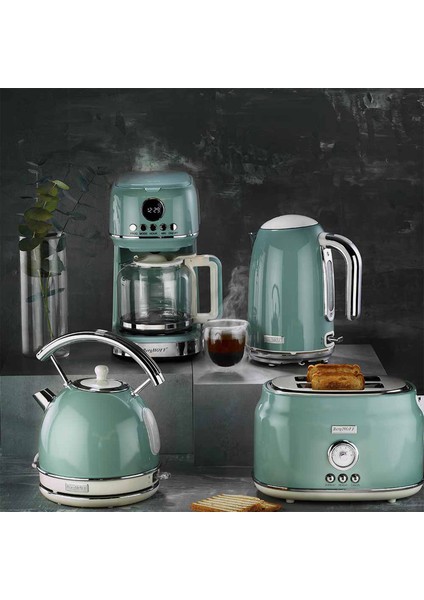 Gem Retro 1.7 Litre Yeşil Yuvarlak Su Isıtıcısı