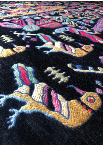 Gabbeh Siyah Halı 135X210 cm