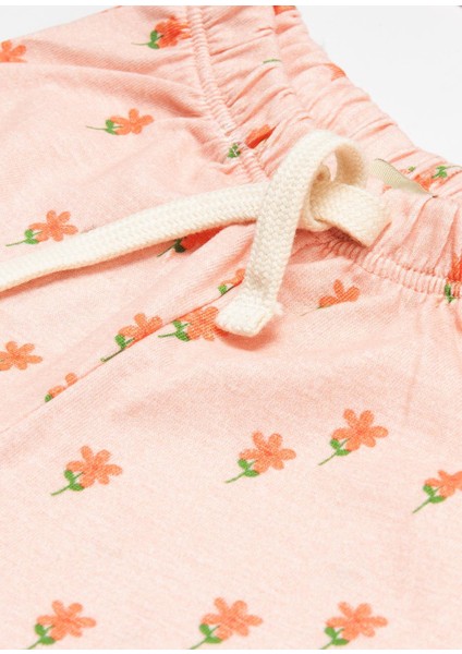 Çiçek Desenli Pembe Kız Çocuk Pijama Takımı