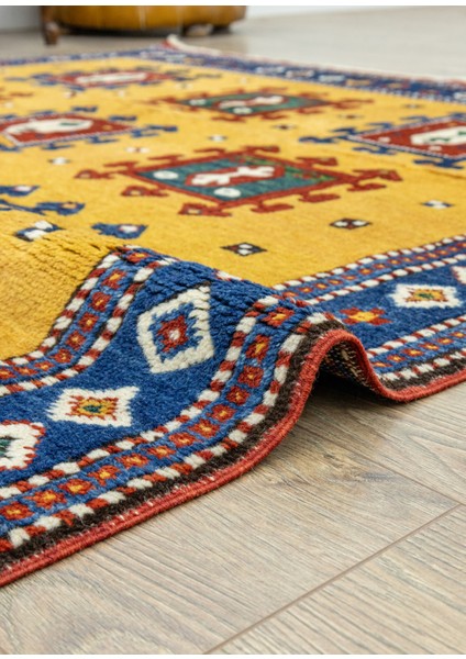 Hevi El Dokuma Sarı Yün Halı 161X237 cm