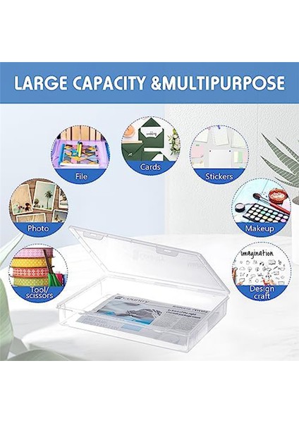 Adet A4 Scrapbook Kağıt Saklama Kutusu Sanat El Sanatları Organizatörleri 8,5 x 11 Inç Mektup Fotoğraf Resim (Yurt Dışından)