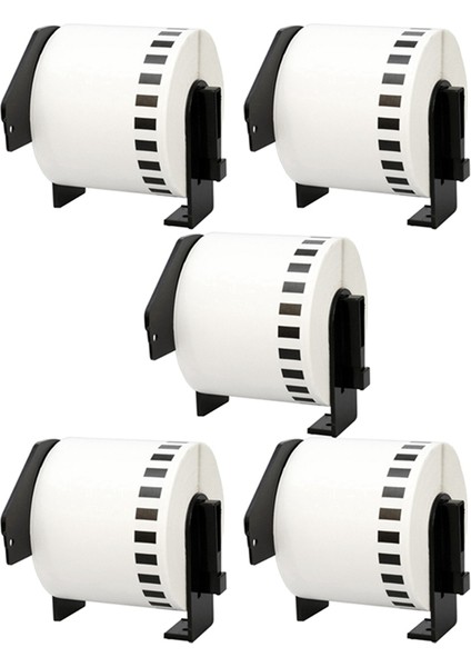 Doldurulabilir 62MM x 30.48M Sürekli Beyaz Uzunlukta Kağıt Bant Etiketleri ile DK22205 Için 5 Rulo Uyumlu (Yurt Dışından)