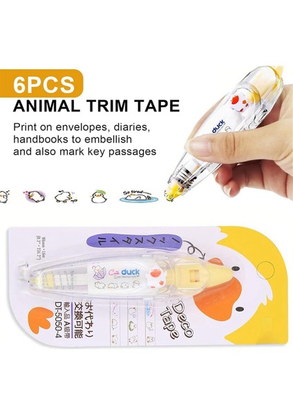 Kendin Yap Karikatür Tipi Dekoratif Kalem, Ally-Pocket Bant Sevimli Hayvanlar Scrapbooking Günlüğü Dekorasyon Kalemi, C-12 Adet (Yurt Dışından) fırsatları