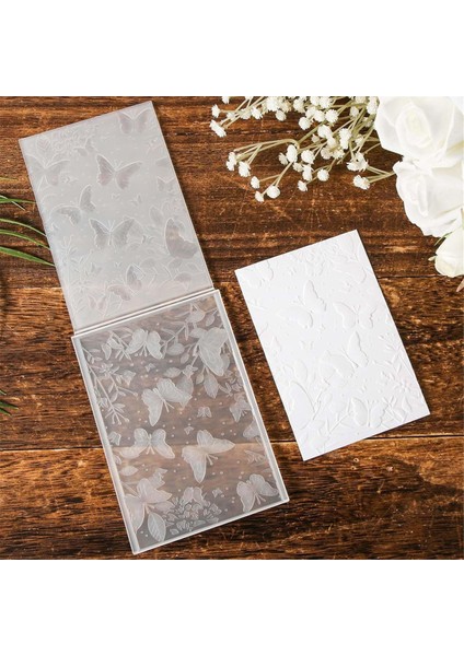 3D Kabartma Klasörü, Dokulu Çiçek Yaprak Kelebek Şablonu, Kart Yapımı Scrapbook Kağıt El Sanatları Için (Yurt Dışından)