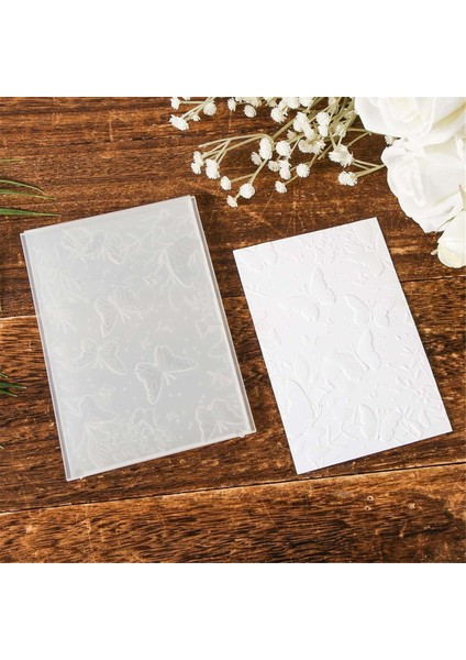 3D Kabartma Klasörü, Dokulu Çiçek Yaprak Kelebek Şablonu, Kart Yapımı Scrapbook Kağıt El Sanatları Için (Yurt Dışından)