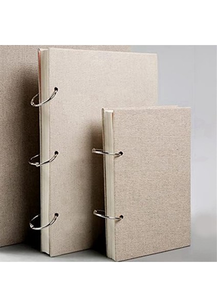 Retro Spiral Eskiz Defteri Keten Sert Kapak 120 Sayfa 160 Gsm Kalın Yeniden Doldurulabilir Gevşek Yapraklı Defter Sert Kapak (32K) (Yurt Dışından)