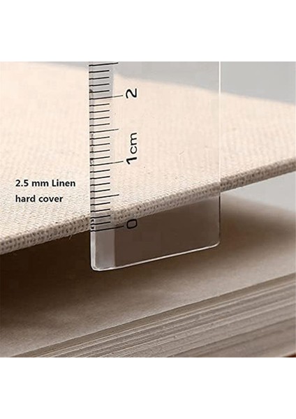 Retro Spiral Eskiz Defteri Keten Sert Kapak 120 Sayfa 160 Gsm Kalın Yeniden Doldurulabilir Gevşek Yapraklı Defter Sert Kapak (32K) (Yurt Dışından)