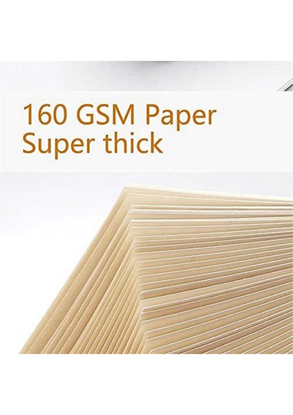 Retro Spiral Eskiz Defteri Keten Sert Kapak 120 Sayfa 160 Gsm Kalın Yeniden Doldurulabilir Gevşek Yapraklı Defter Sert Kapak (32K) (Yurt Dışından)