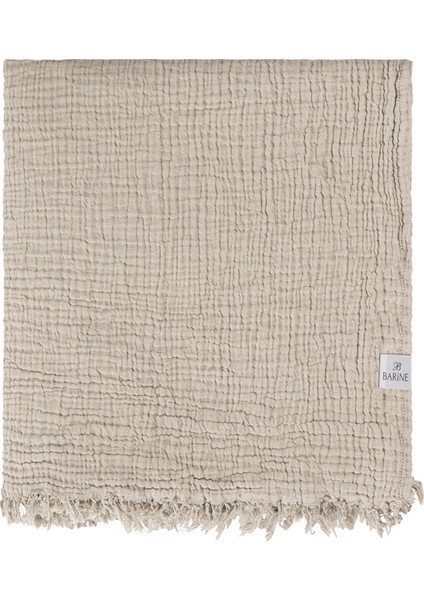 Cocoon Bej Pamuklu 4 Katlı Müslin Yatak Örtüsü Pike 200 x 220 cm
