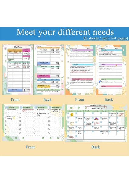 A6 Hedef Planlayıcı Pu Deri Saklama Kesesi Defter Tarihsiz Haftalık ve Aylık Günlük 6 Halka Aktivite Tablosu A (Yurt Dışından) modelleri