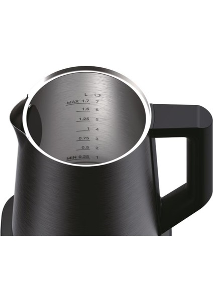 HKE5A 011 Siyah Paslanmaz Çelik Kettle Su Isıtıcısı