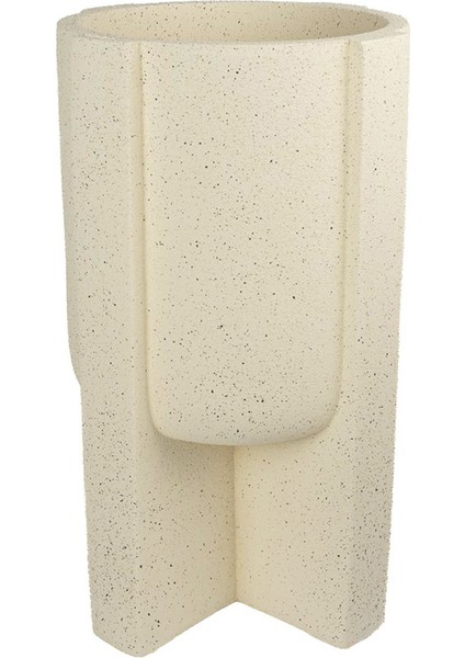 Krem Polyresin Saksı 34X61 cm