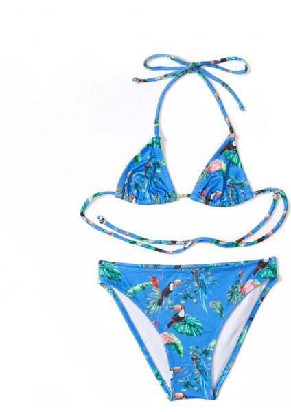 Blu Mavi Kız Çocuk Bikini Takımı