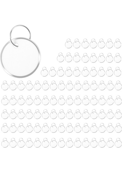 Metal Jant Etiketleri Anahtar Yuvarlak Kağıt Halkalı Beyaz Etiket Araba Anahtarları ve Kapısı Için (100) (Yurt Dışından)
