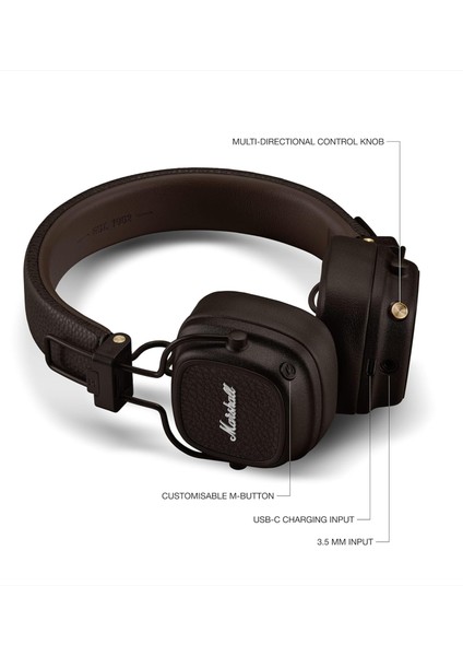 Major V Kahverengi Kulak Üstü Bluetooth Kulaklık