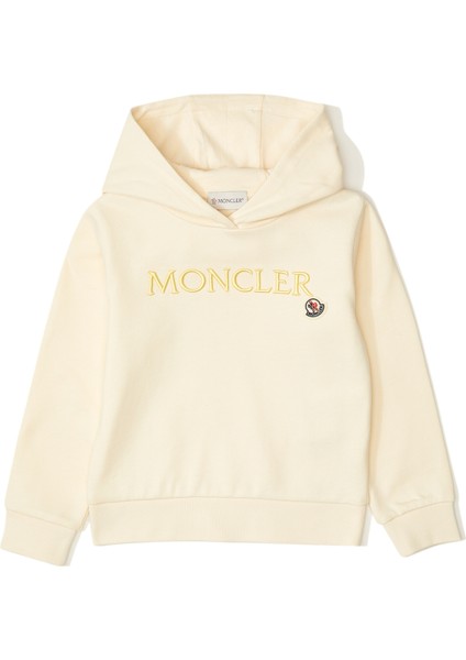 Krem Kapüşonlu Kız Çocuk Sweatshirt