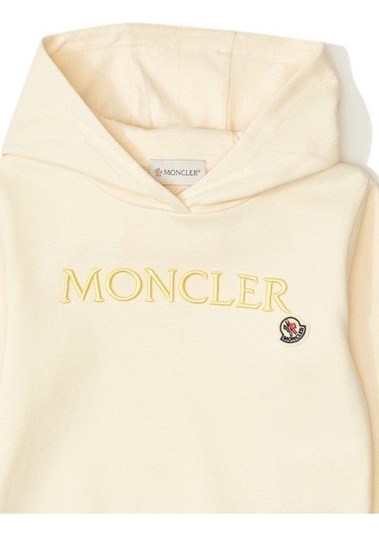 Krem Kapüşonlu Kız Çocuk Sweatshirt