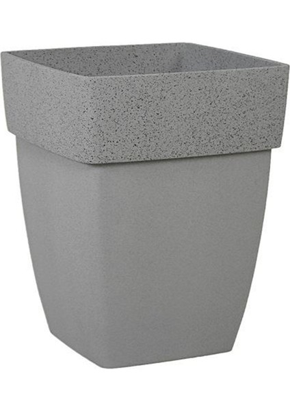 Polystone Kumlu Gri Kenar Saksı