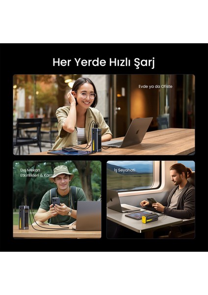 Starship 140W Pd3.1 Powerbank 40.000 Mah Siyah Akıllı Dijital Göstergeli 2 Si 1 Arada Taşınabilir Hızlı Şarj Cihazı