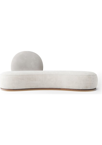 Moon Sofa Beyaz Kadife Koltuk